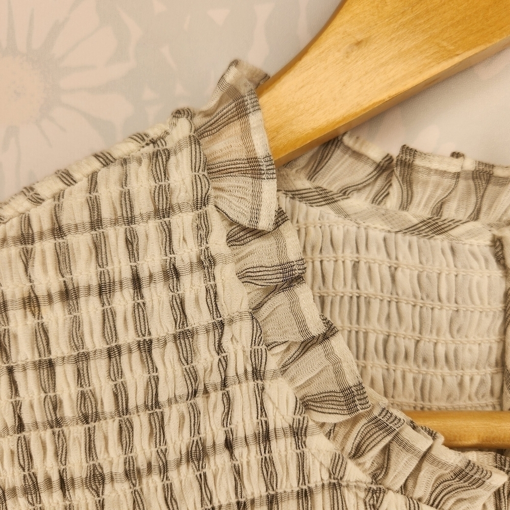 Rebecca Vallance Misty Long Sleeve Mini Smocked Plaid Gauzy Dress Size 8 - Picture 5 of 13